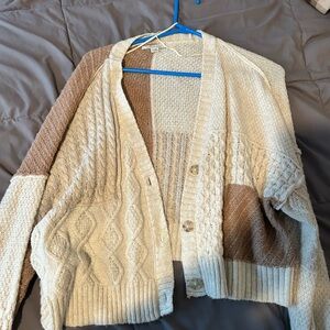 American Eagle Outfitters Patchwork Knit Cardigan